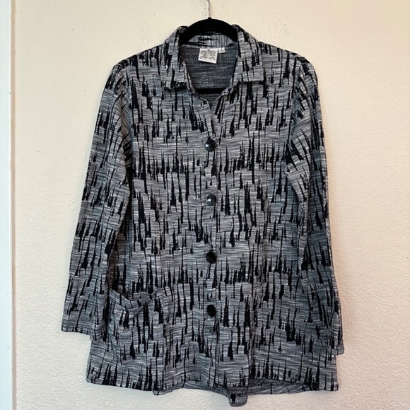 PARSLEY & SAGE Womens S Over Shirt Light Jacket Pockets Abstract Print Artsy - Picture 6 of 14